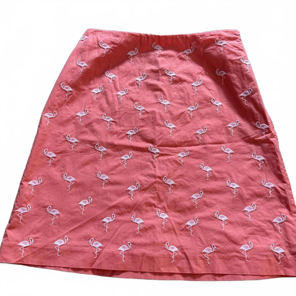 TALBOTS Pink Flamingo Cotton Skirt Size 6 Petite. Unlined.‎ Beach Preppy Resort